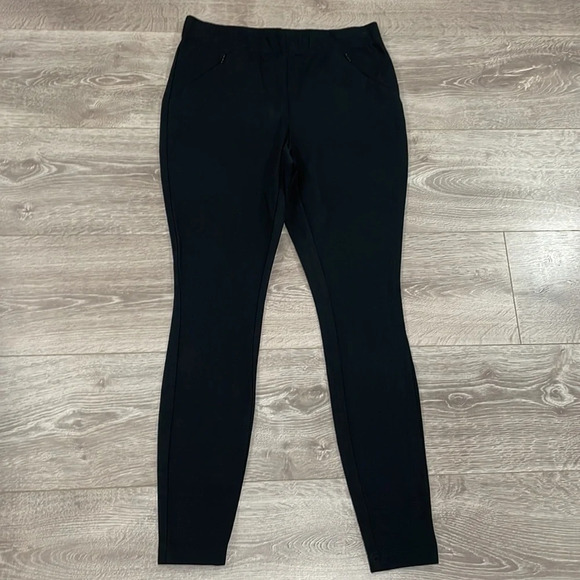 NWOT J. Jill Ponte Smoothing Leggings Black Front Zipper Pockets S - Picture 7 of 15
